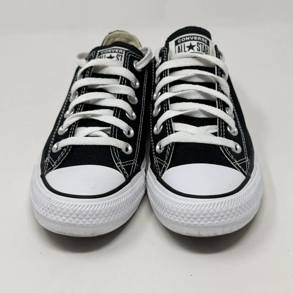Converse All Star Sneakers Womens 7 Black Canvas Low Top Preppy Grunge Shoes